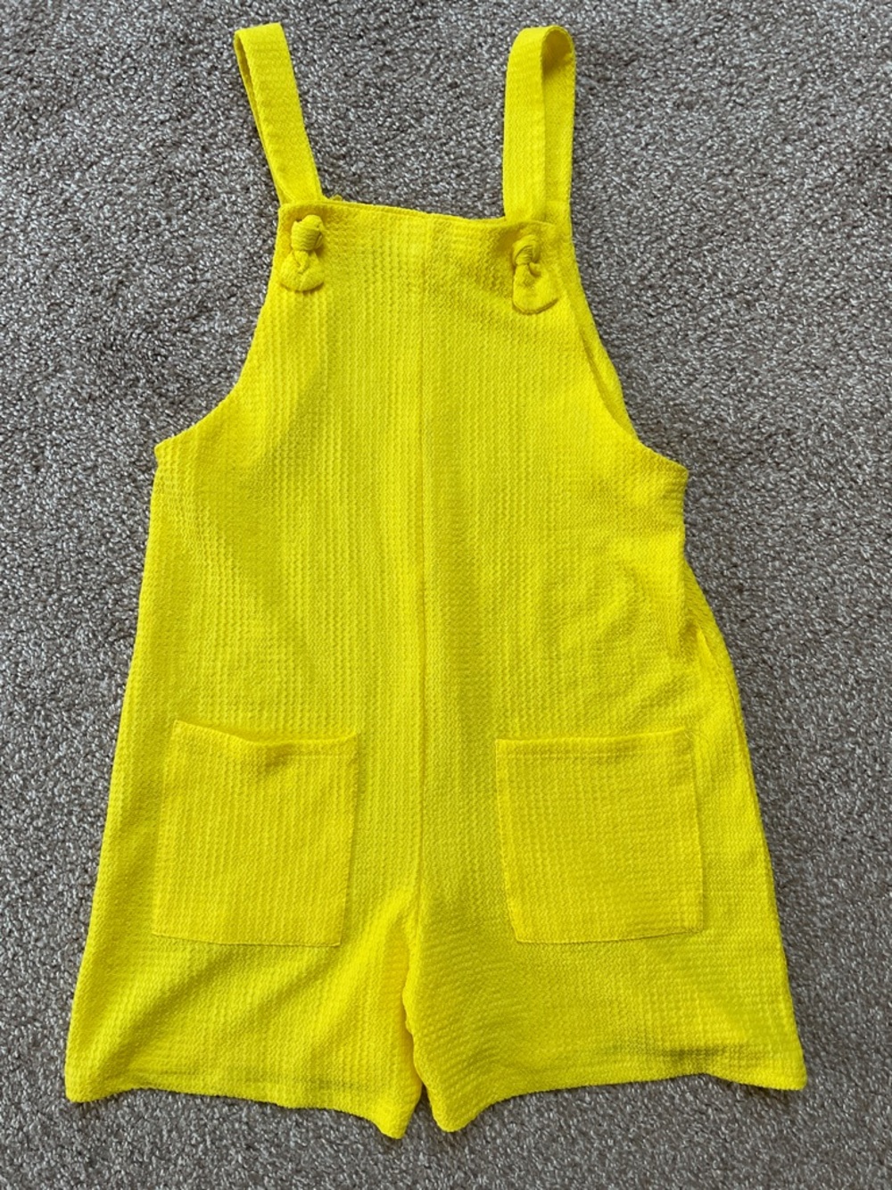 Waffle Knit Pinafore Romper